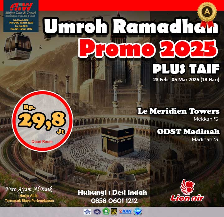 Umroh Ramadhan Promo 2025 Plus Taif